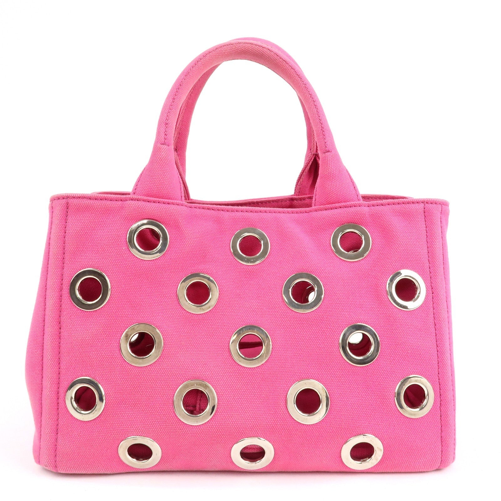 Prada Canapa Mini Canvas 2way Bag Hand Bag Pink
