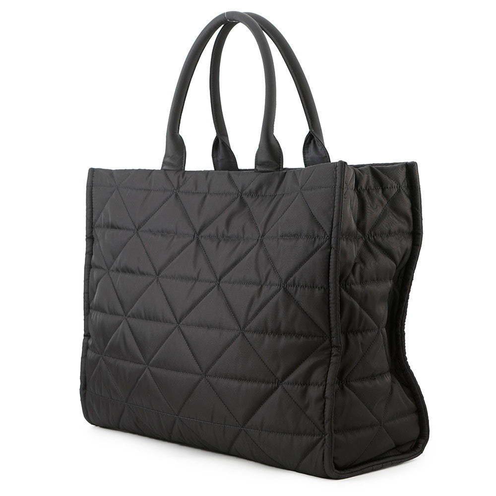 Prada Re-nylon Topstitch Tote Bag Black2vg096 Nylon
