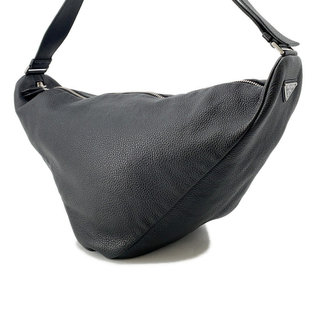 Prada Triangle Shoulder Bag Black2vy007 Leather