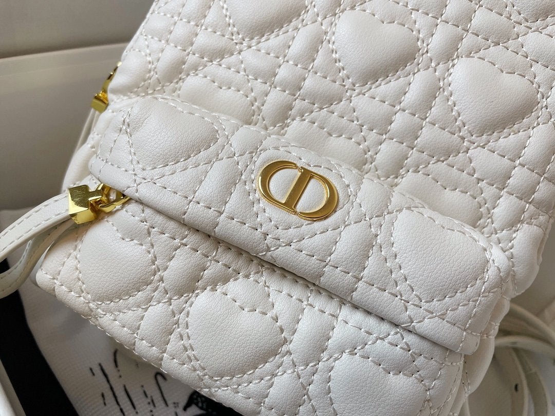 Small Backpack White Cannage Lambskin