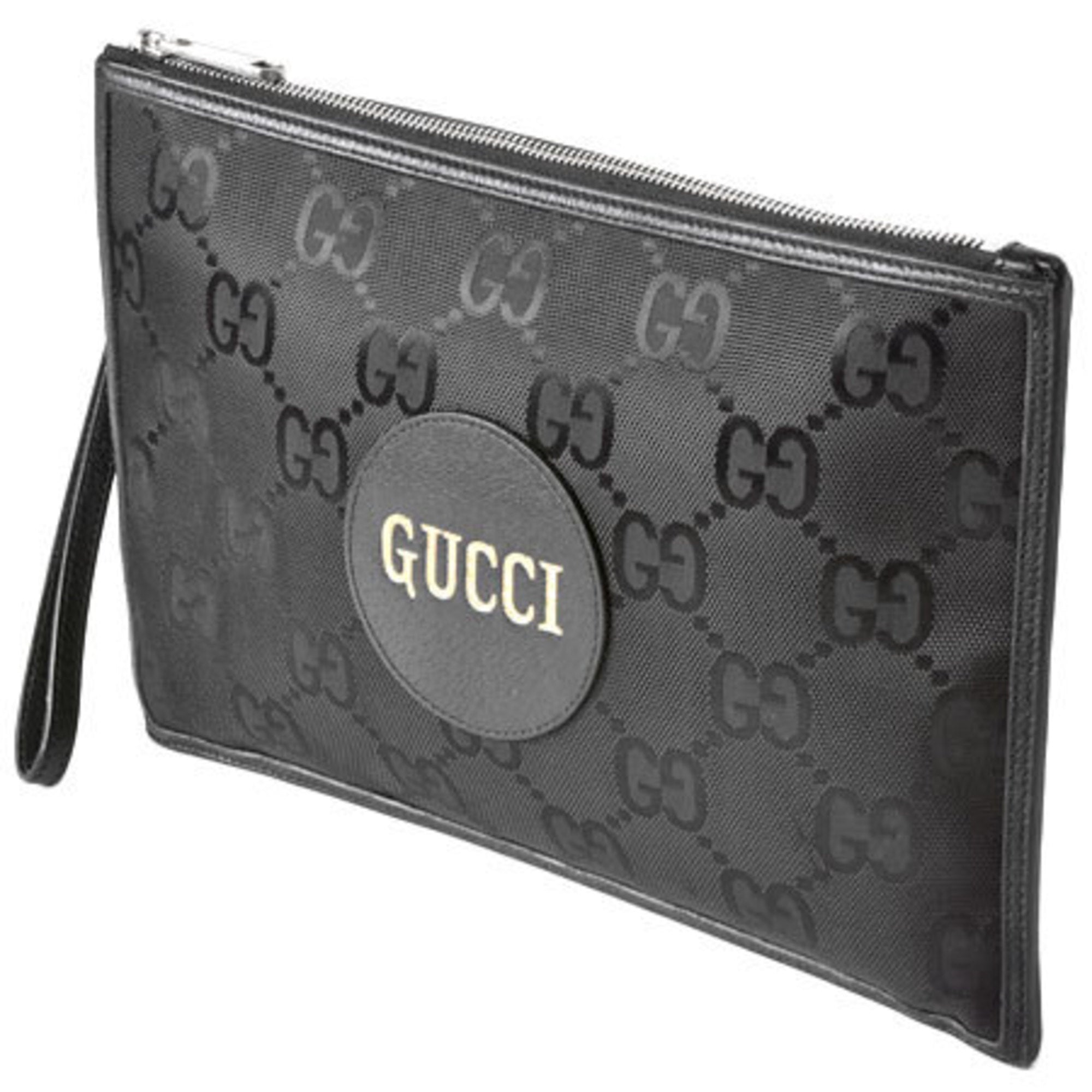 Gucci Off the Grid Clutch Bag Black GG Nylon Second Pouch 625598