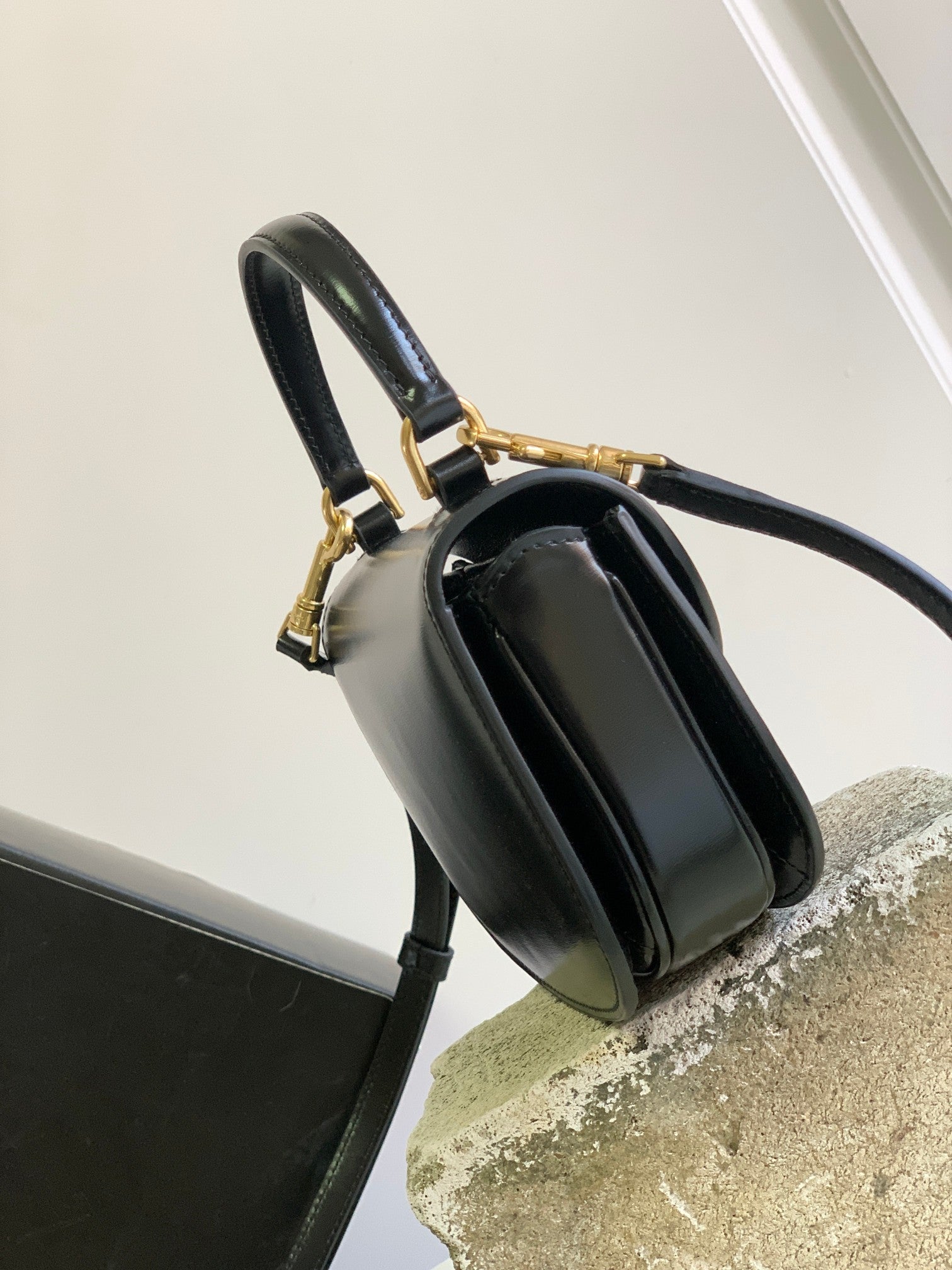 TEEN Chain Besace Triomphe 15.5cm Black Calfskin