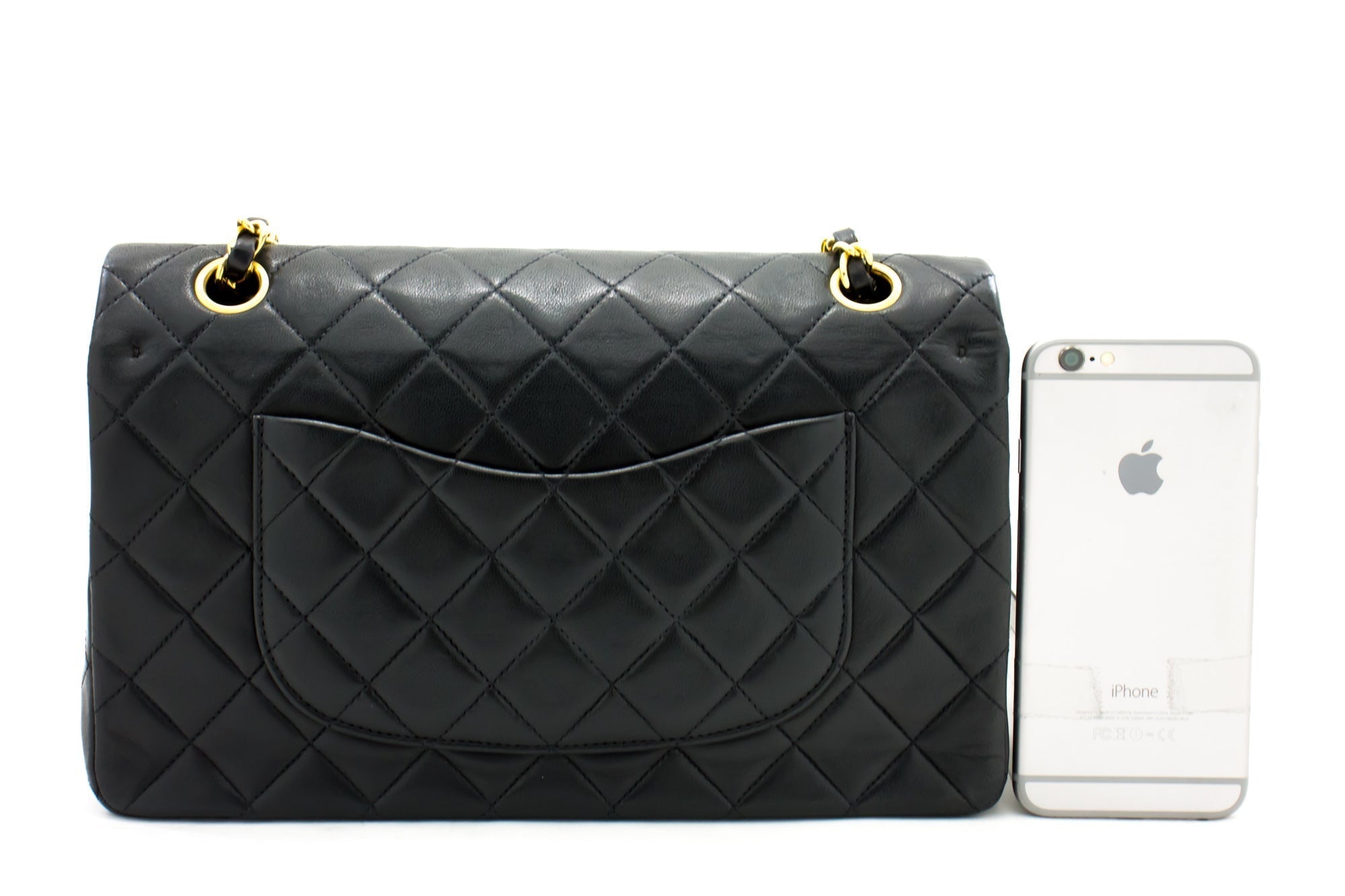 CHANEL 2.55 Double Flap Medium Chain Shoulder Bag Black Lambskin h93 - Product Image 2