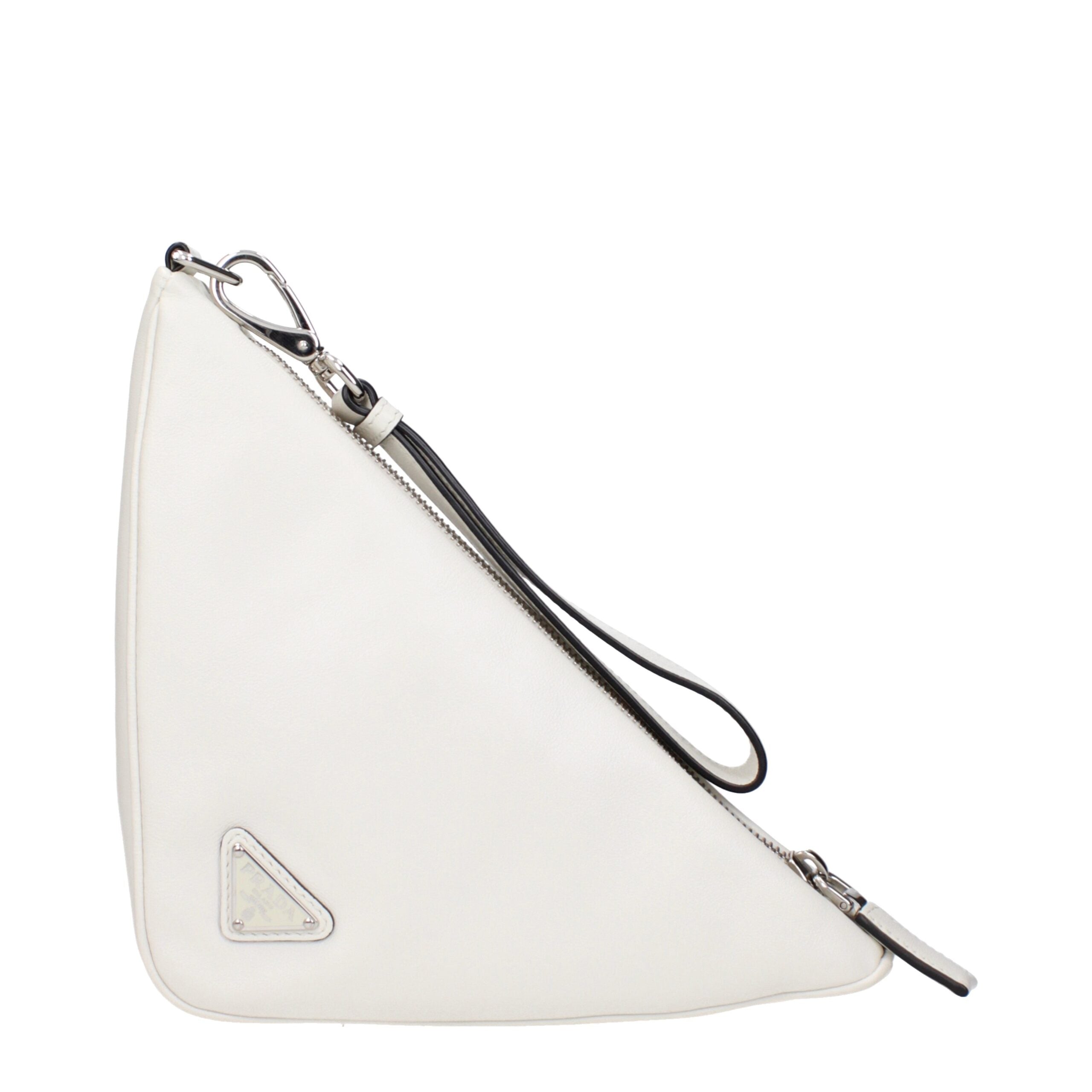 Prada White Leather Clutch Bags