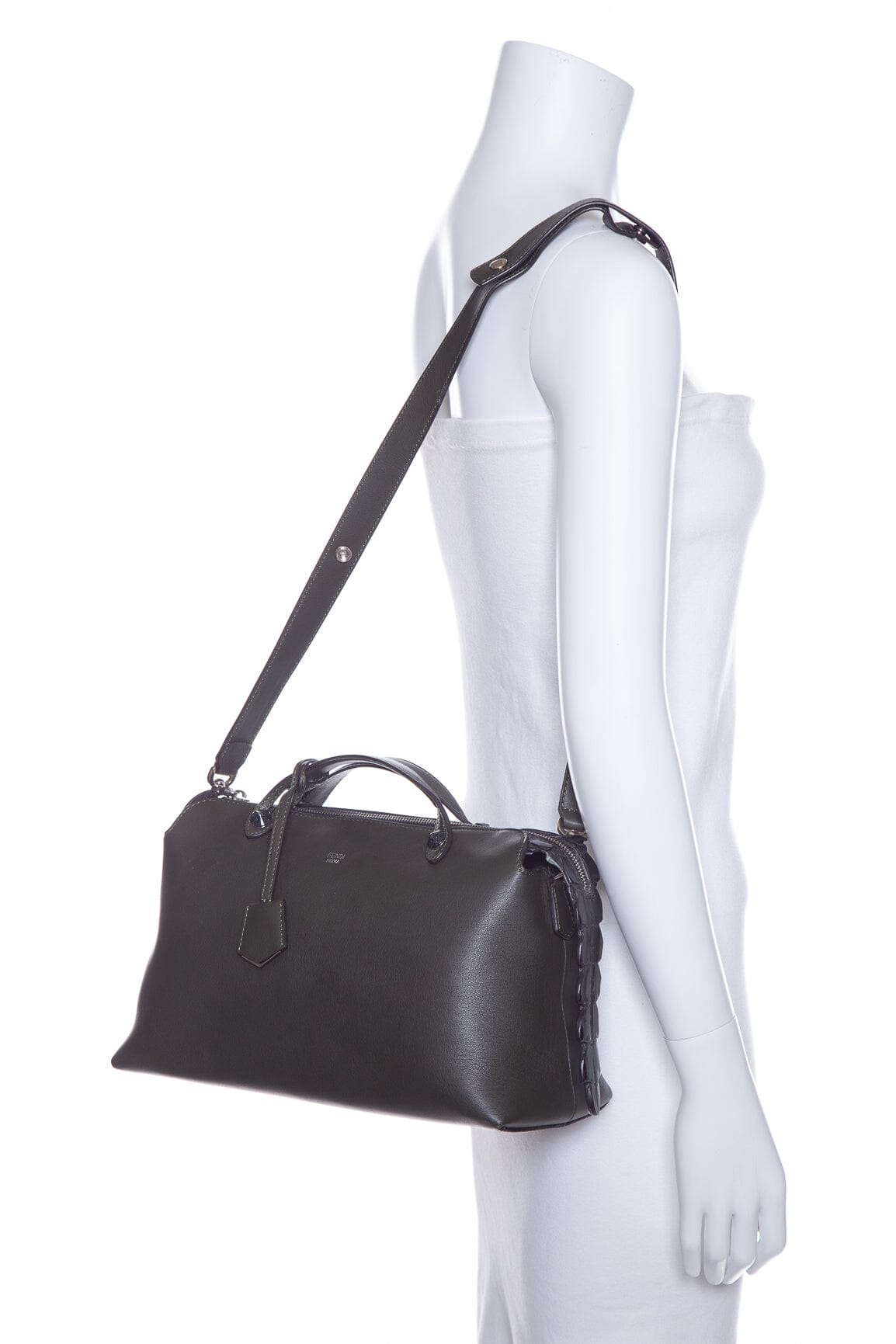 Fendi Green Leather By The Way Handbag
