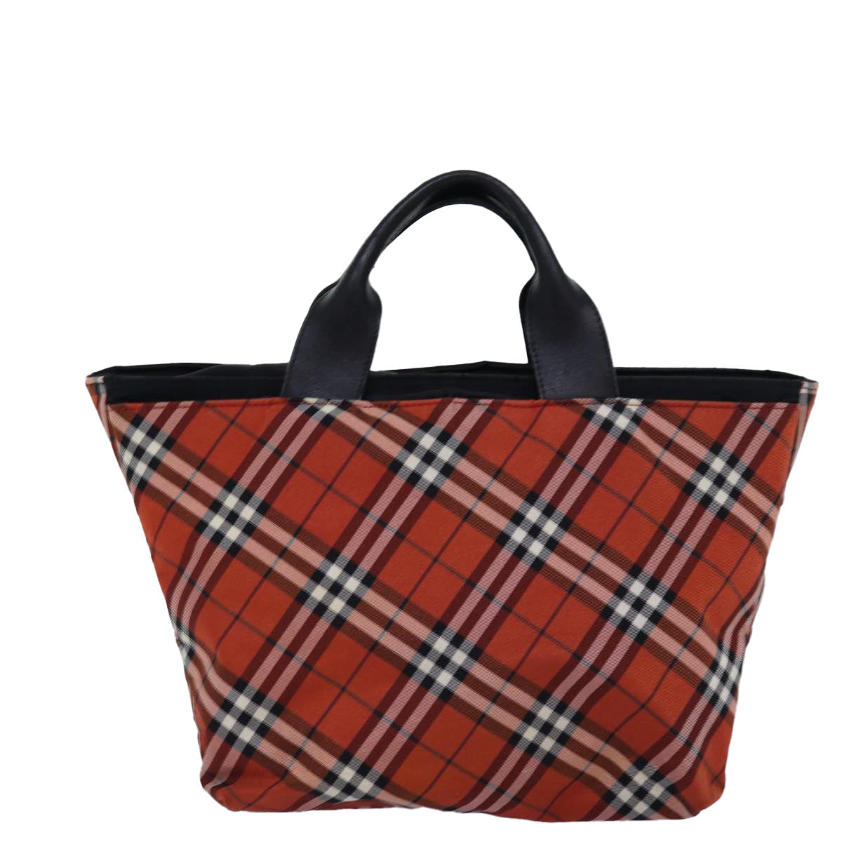 Burberry Nova Check Hand Bag Nylon Red Auth bs14690
