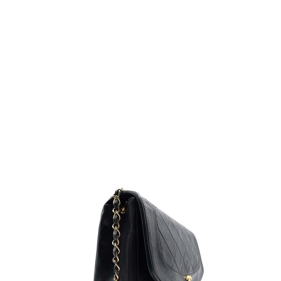 Quilted Lambskin Medium Diana Flap Bag with Gold Hardware Black | Studio Nafay